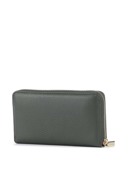 METALLIC SOFT Textured leather zip wallet seaweed - Women&rsquo;s Wallets