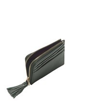 COCCINELLE TASSEL Card holder with zip in hammered leather seaweed - Women&rsquo;s Wallets - 2