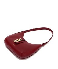 FURLA GOCCIA Hammered leather shoulder bag CHERRY d - Women’s Bags - 5