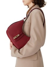 FURLA GOCCIA Hammered leather shoulder bag CHERRY d - Women’s Bags - 6