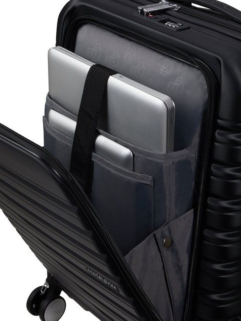 FLASHLINE Cabin trolley with 15.6" laptop pocket shadow black - Hand luggage