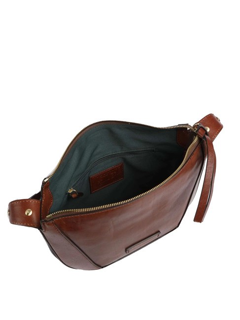 FEDORA Leather shoulder bag with flap BROWN - Women&rsquo;s Bags