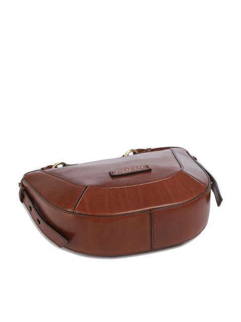 FEDORA Leather shoulder bag with flap BROWN - Women&rsquo;s Bags