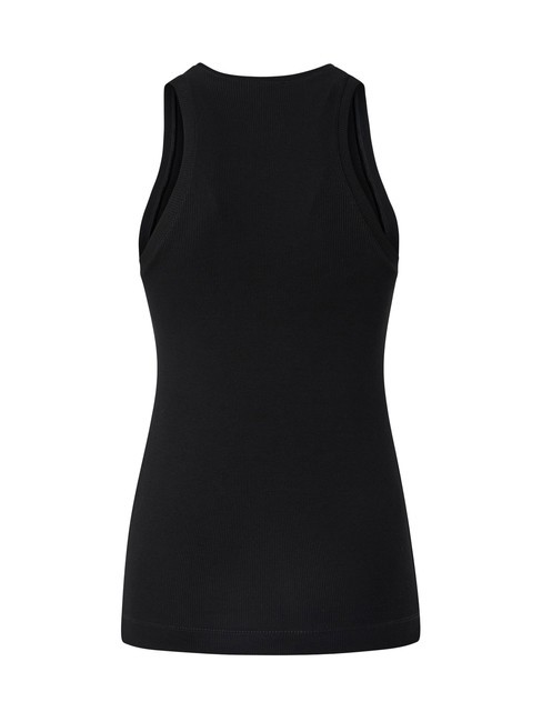 DISTINTO Ribbed tank top black limousine - T-shirt