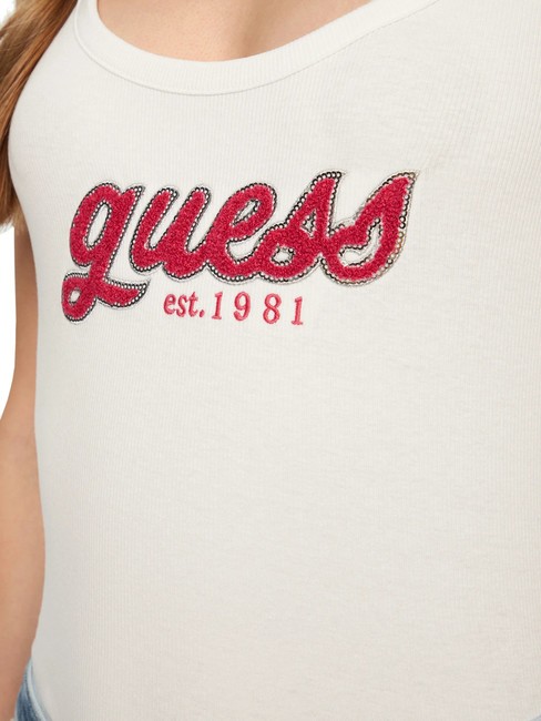 CHENILLE LOGO  Cotton top purwhite - T-shirt