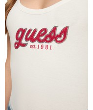 GUESS CHENILLE LOGO  Cotton top purwhite - T-shirt - 3