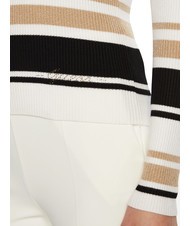 GUESS EVIE STRIPED  Striped shirt white black gold str - Women's Sweaters - 3