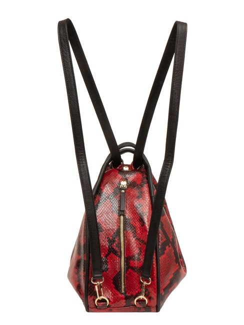 TRIO Python leather satchel backpack red python - Women’s Bags