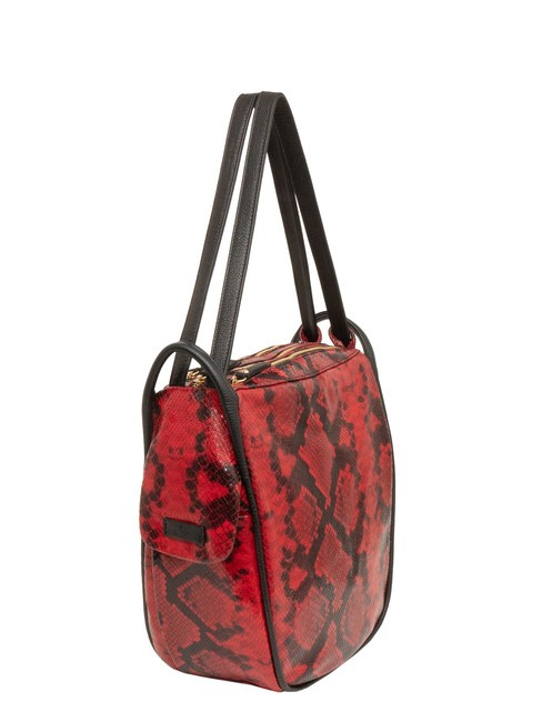 TRIO Python leather satchel backpack red python - Women’s Bags