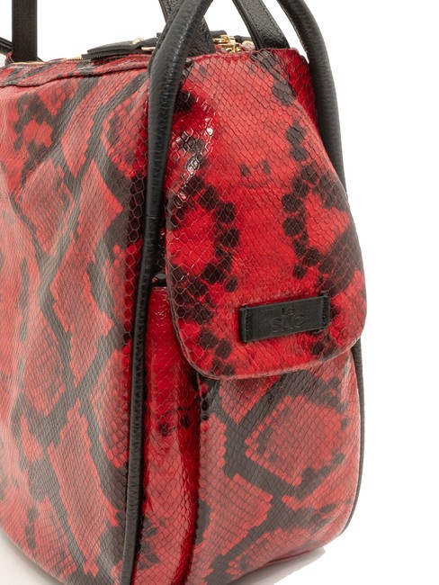 TRIO Python leather satchel backpack red python - Women’s Bags