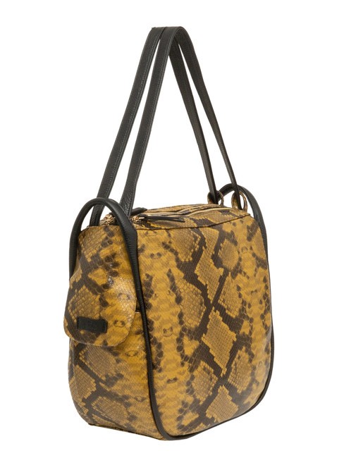 TRIO Python leather satchel backpack brown python - Women’s Bags