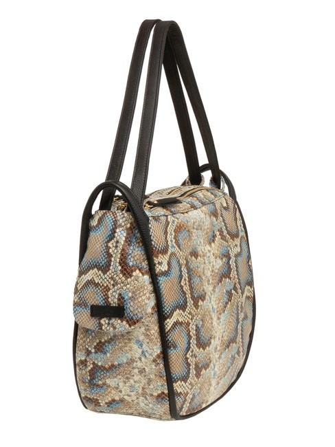 TRIO Python leather satchel backpack gray python - Women’s Bags