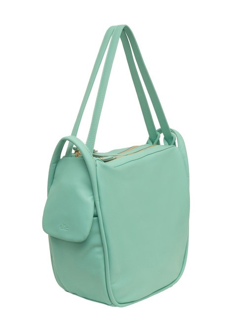 TRIO Nappa leather satchel backpack light sage green - Women’s Bags