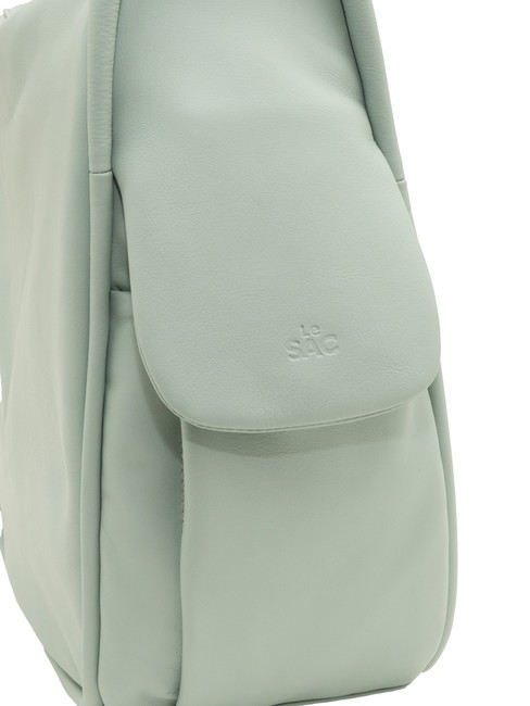 TRIO Nappa leather satchel backpack medium sage green - Women’s Bags
