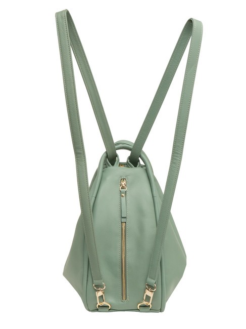 TRIO Nappa leather satchel backpack sage green - Women’s Bags