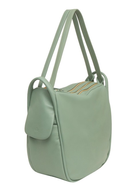 TRIO Nappa leather satchel backpack sage green - Women’s Bags