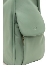 LESAC TRIO Nappa leather satchel backpack sage green - Women’s Bags - 7