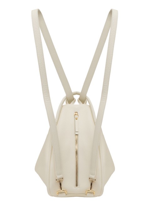 TRIO  Hammered leather satchel backpack white - Women’s Bags