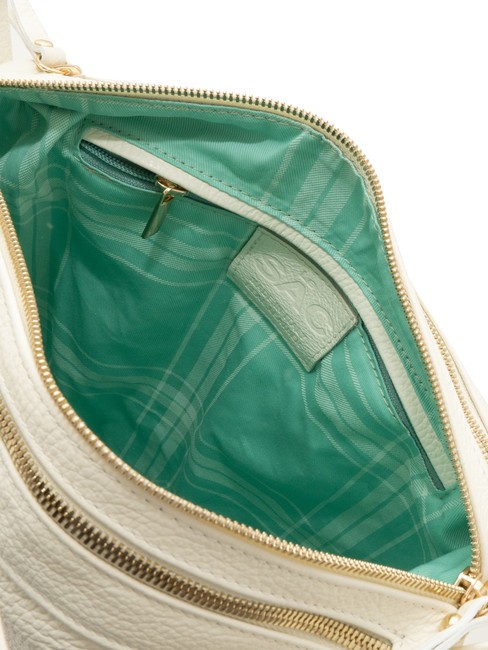 TRIO  Hammered leather satchel backpack white - Women’s Bags