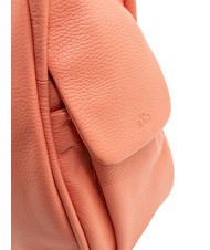 LESAC TRIO  Hammered leather satchel backpack salmon - Women’s Bags - 3