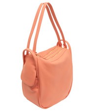 LESAC TRIO  Hammered leather satchel backpack salmon - Women’s Bags - 4