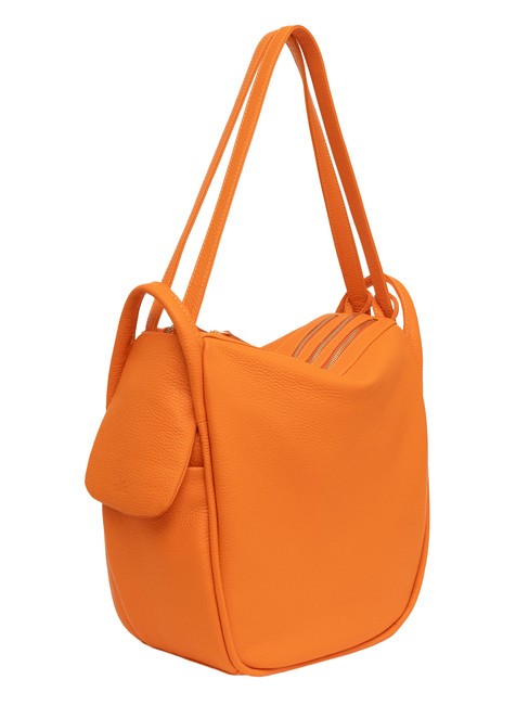 TRIO  Hammered leather satchel backpack orange - Women’s Bags