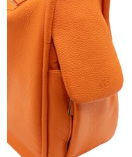 LESAC TRIO  Hammered leather satchel backpack orange - Women’s Bags - 7