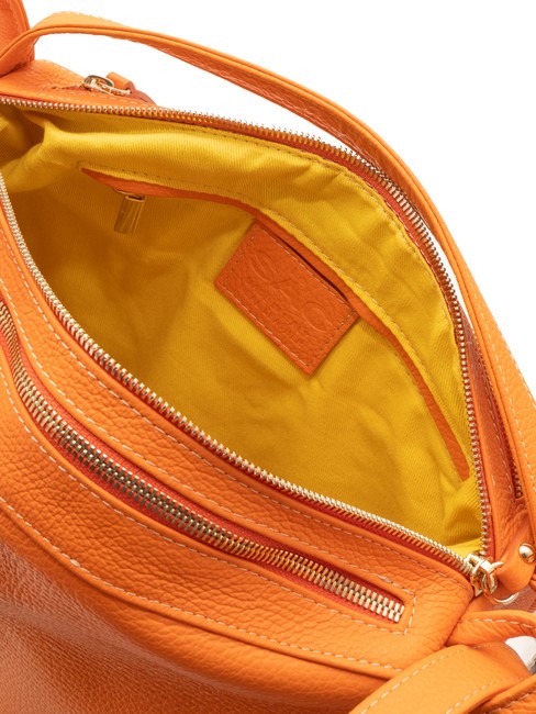 TRIO  Hammered leather satchel backpack orange - Women’s Bags
