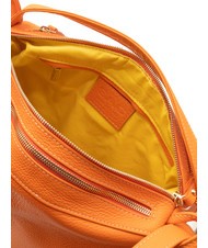 LESAC TRIO  Hammered leather satchel backpack orange - Women’s Bags - 8