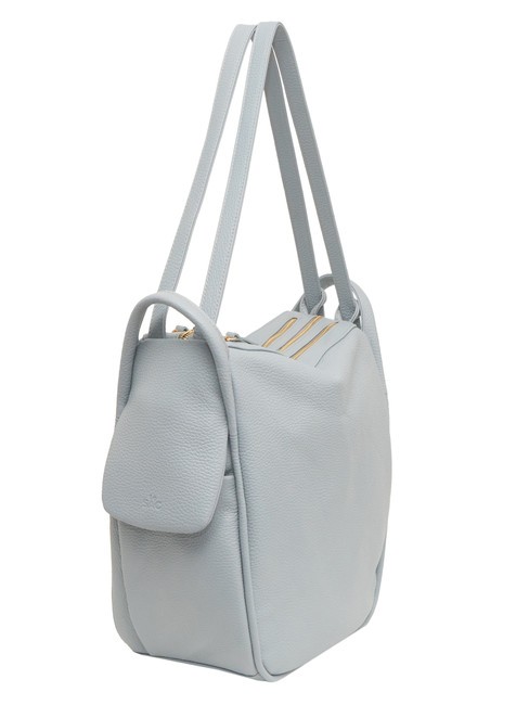 TRIO  Hammered leather satchel backpack powder blue - Women’s Bags