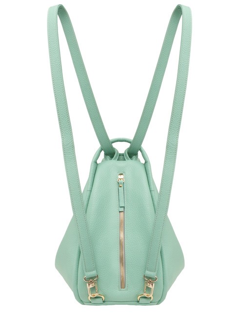 TRIO  Hammered leather satchel backpack light aqua green - Women’s Bags