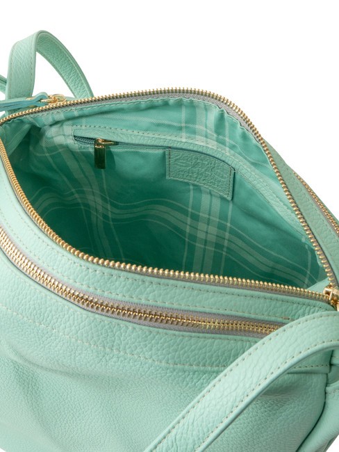 TRIO  Hammered leather satchel backpack light aqua green - Women’s Bags