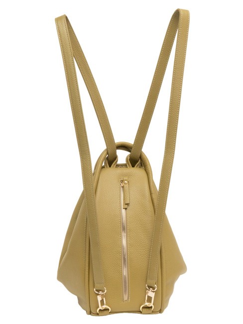 TRIO  Hammered leather satchel backpack mustard - Women’s Bags