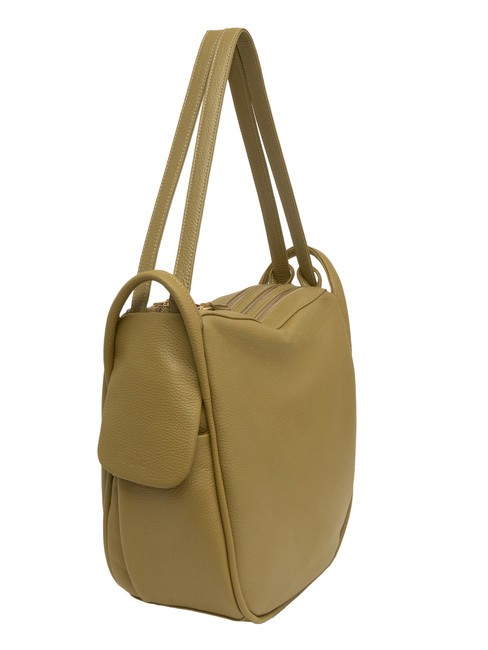 TRIO  Hammered leather satchel backpack mustard - Women’s Bags