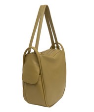 LESAC TRIO  Hammered leather satchel backpack mustard - Women’s Bags - 3