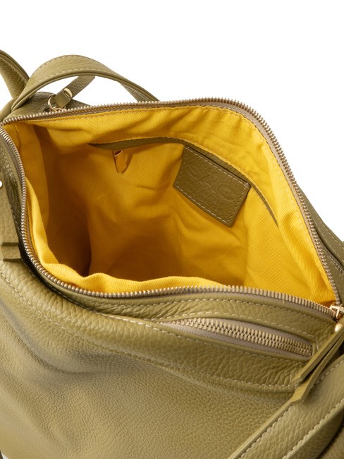 TRIO  Hammered leather satchel backpack mustard - Women’s Bags