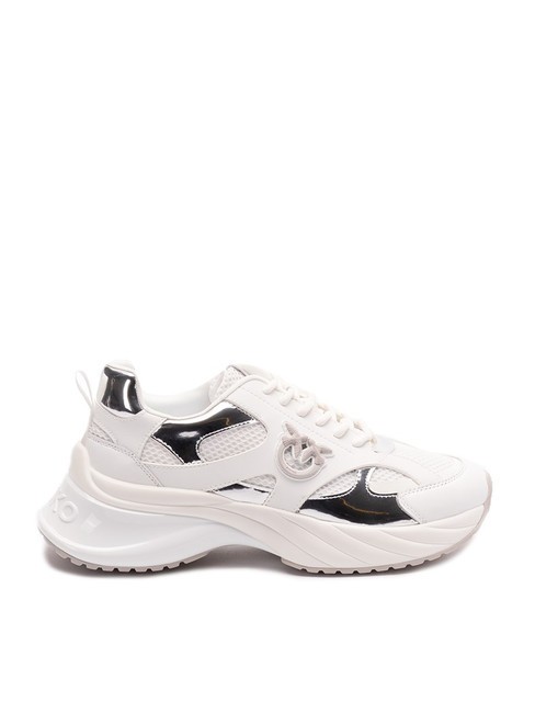 ARIEL Sneakers with mirror details white/silver - Women’s shoes