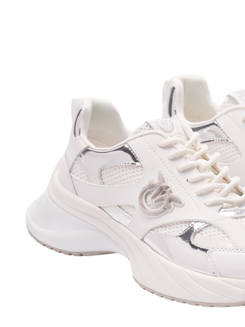 ARIEL Sneakers with mirror details white/silver - Women’s shoes