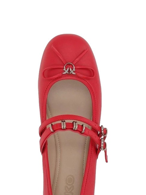 GIOIA Leather ballerinas with two straps red - Women’s shoes