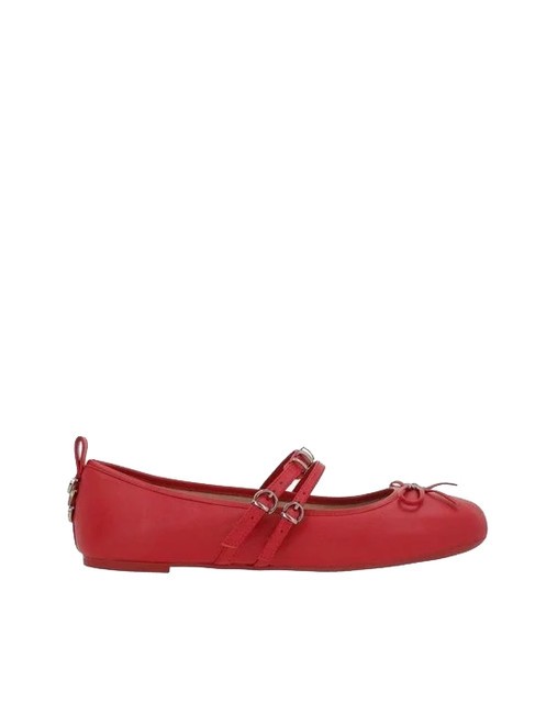 GIOIA Leather ballerinas with two straps red - Women&rsquo;s shoes