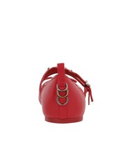 PINKO GIOIA Leather ballerinas with two straps red - Women&rsquo;s shoes - 4