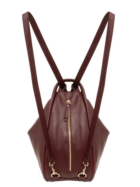 TRIO Nappa leather satchel backpack dark burgundy - Women’s Bags