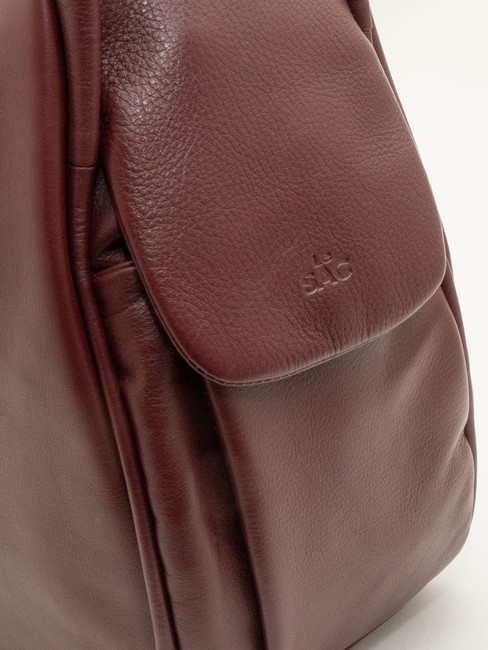 TRIO Nappa leather satchel backpack dark burgundy - Women’s Bags