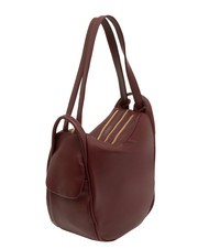 LESAC TRIO Nappa leather satchel backpack dark burgundy - Women’s Bags - 3
