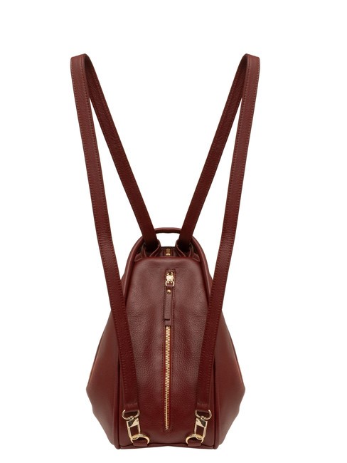 TRIO Nappa leather satchel backpack Bordeaux - Women’s Bags