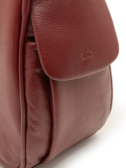 TRIO Nappa leather satchel backpack Bordeaux - Women’s Bags
