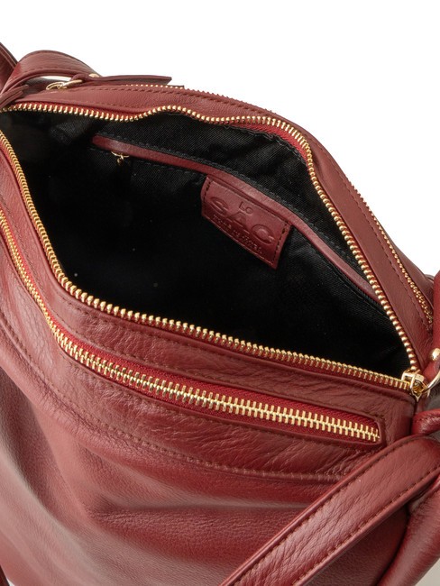 TRIO Nappa leather satchel backpack Bordeaux - Women’s Bags