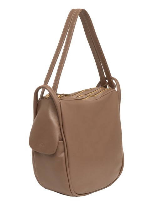 TRIO Nappa leather satchel backpack brown - Women’s Bags