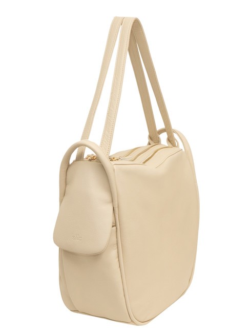 TRIO Nappa leather satchel backpack beige - Women’s Bags