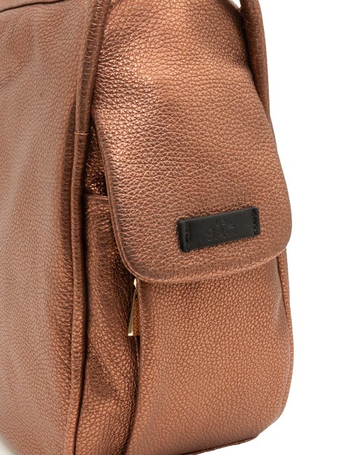 TRIO Metallic leather satchel backpack bronze - Women’s Bags